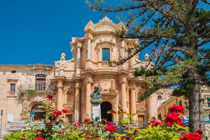 The magnificent Baroque architecture of the Chiesa di San Domenico in Noto