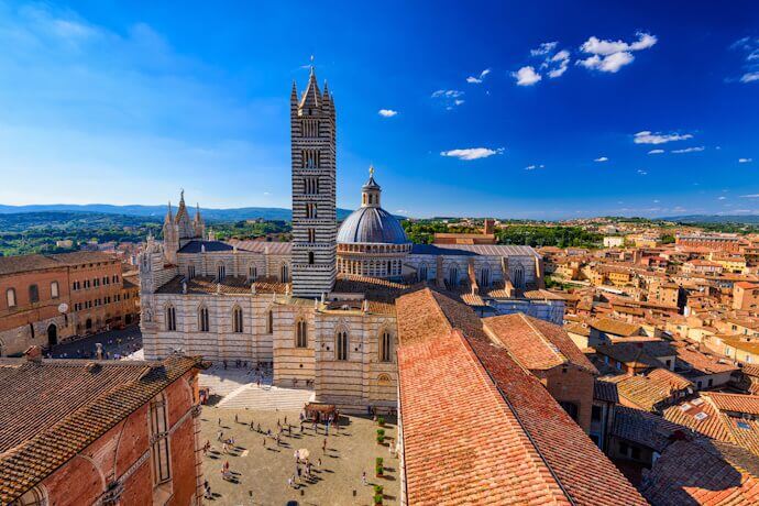 Renaissance part of the city of Siena, Italy.