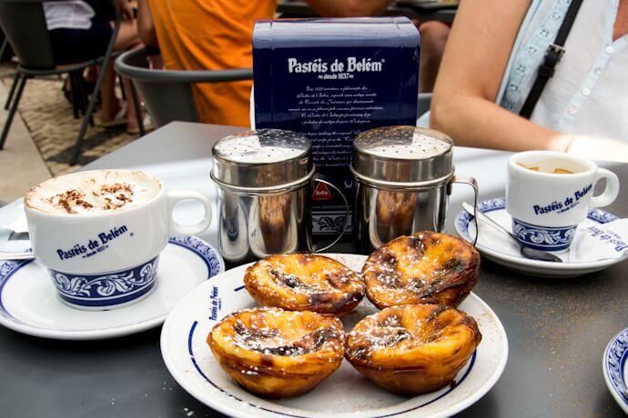 The famous Pastéis de Belém (cream custard tarts) in the original pastry shop in the Belém district.