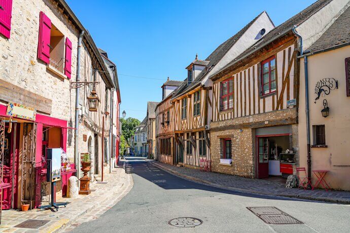 Cobbled street in the Alsace region of France.