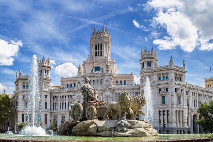 Cibeles Fountain and Palacio de Cibeles in Madrid