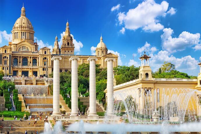 The National Art Museum of Catalonia (MNAC) and the Magic Fountain on Montjuïc hill.