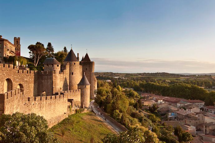 View of Carcassonne Castle and ramparts