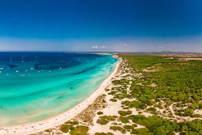 Es Trenc Ses Arenes beach in the Balearic Islands