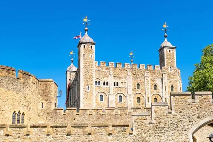 The White Tower within the Tower of London.