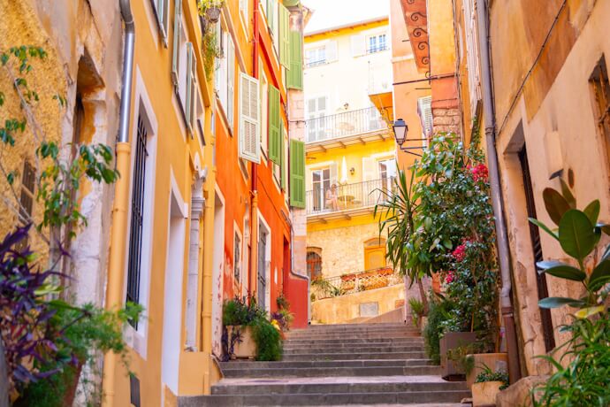 Beautiful architecture in Nice, on the French Riviera, France