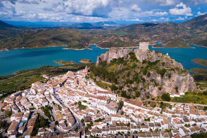 Aerial view of Zahara de la Sierra 