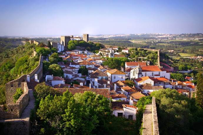View of the medieval village of Óbidos
