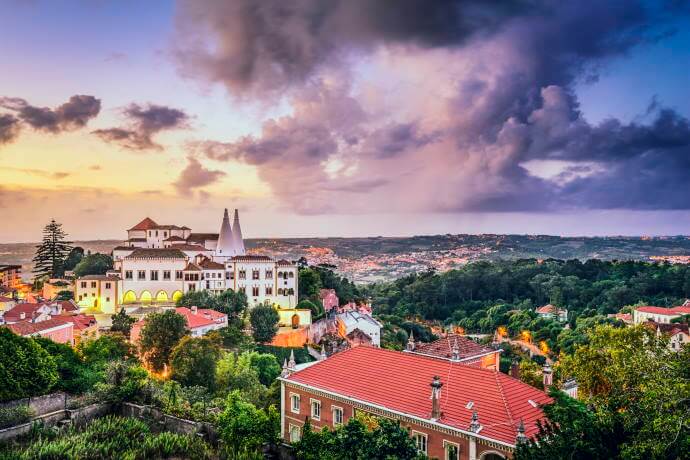 Sintra skyline at sunset