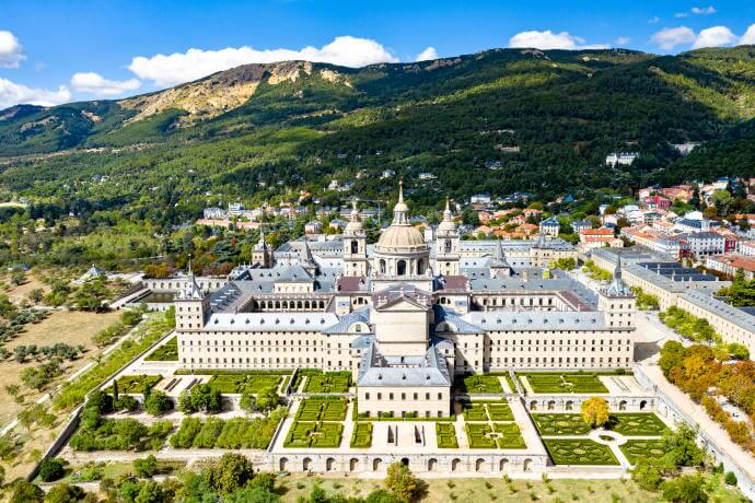 Aerial view of the Royal Monastery of San Lorenzo de El Escorial