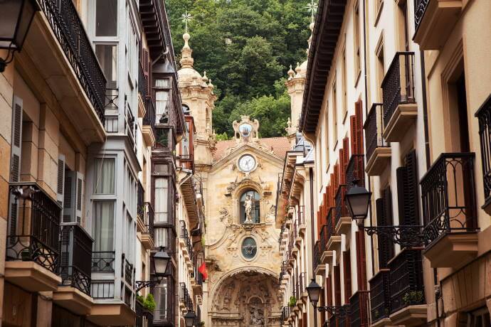 Church in the old town of San Sebastian