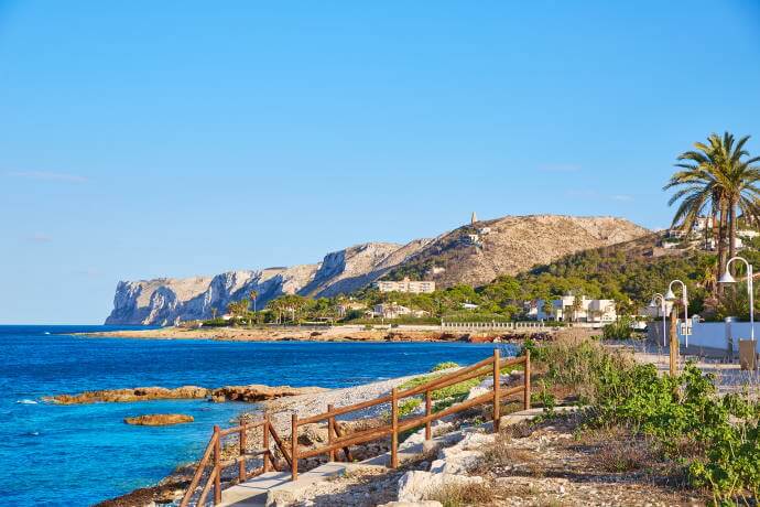 Denia Las Rotas beach in Mediterranean Alicante