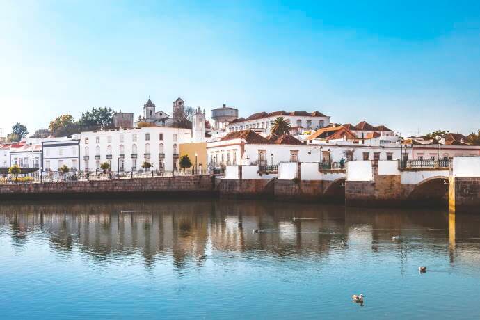 View over Tavira from the river bridge