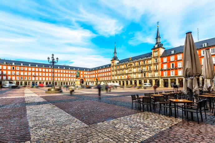 Plaza Mayor with a statue of King Philips III 