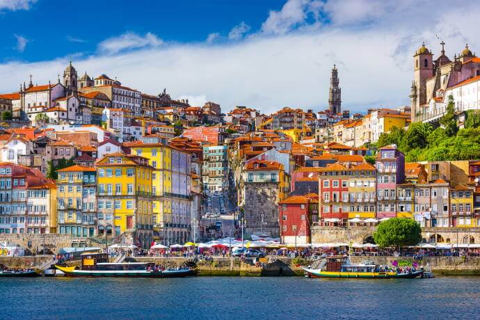 Porto skyline and Douro River