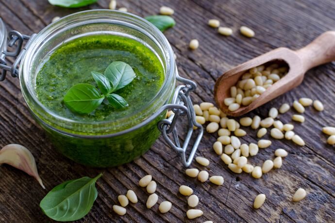 A traditional Pesto Genovese, made with fresh basil and pine nuts.