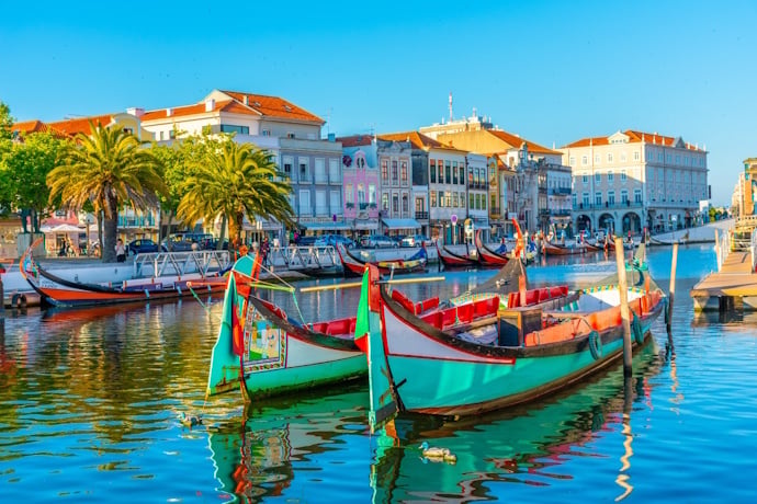 Gliding through Aveiro's canals on a Moliceiro.