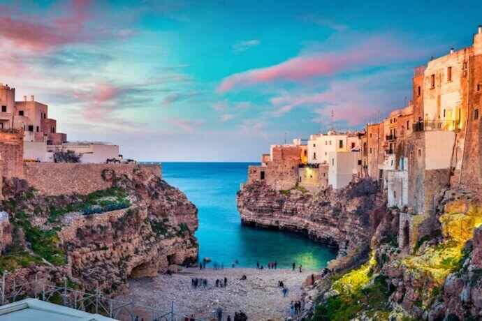 Sunset in Polignano a Mare