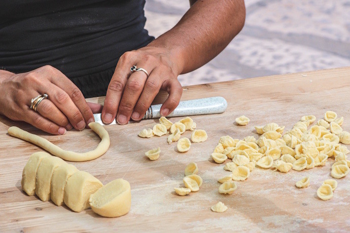 Handmade orecchiette pasta
