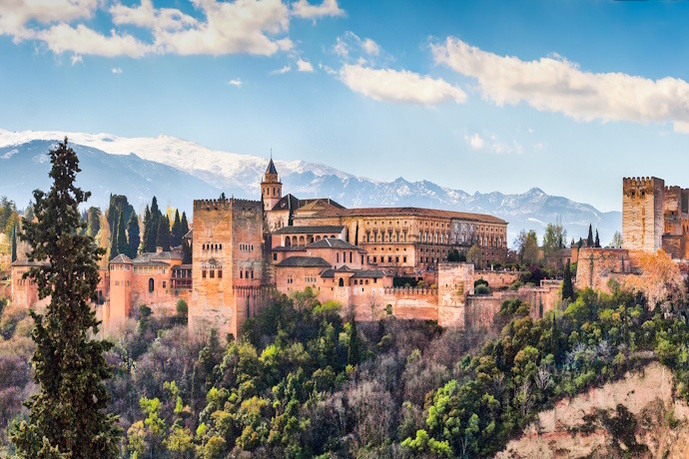 Panoramic view of famous Alhambra, Granada