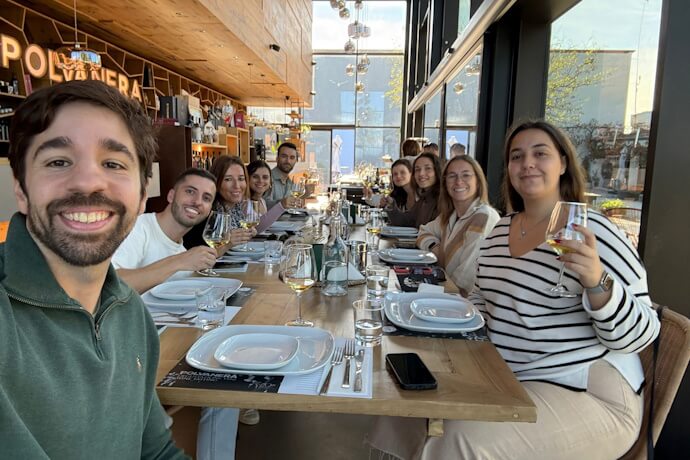 Group wine tasting at Cantina Polvanera in Gioia del Colle.