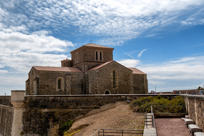 Romanesque church overlooking the Atlantic coast on Île de Ré, France