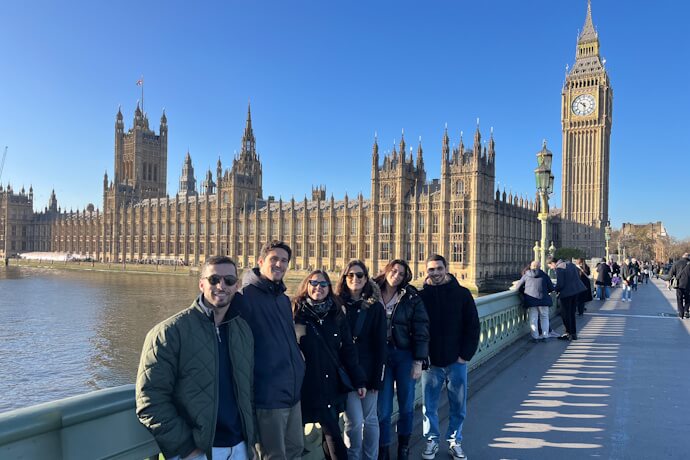 Tourtailors team with London's Big Ben on the background