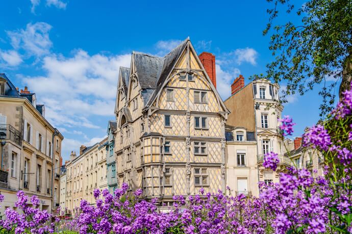 Timber-framed house in Sainte Croix Square, Angers, France