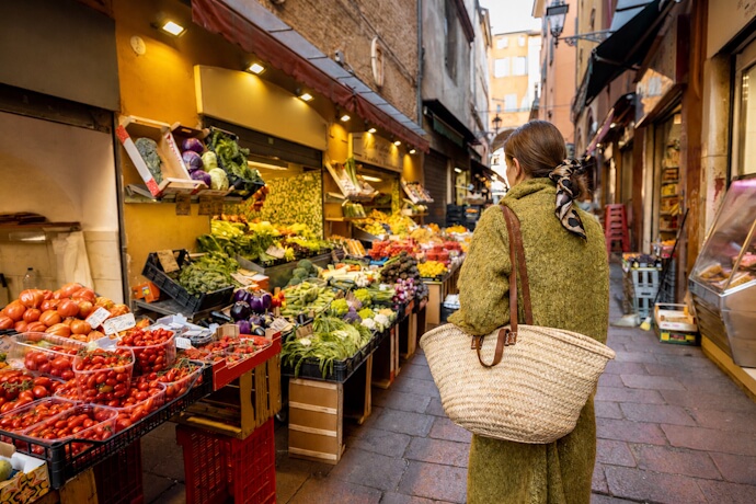 Bologna market street