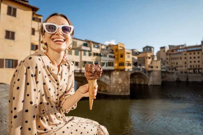Florence gelato by Ponte Vecchio