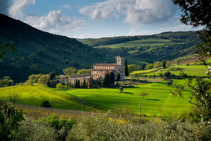 Tuscan abbey landscape