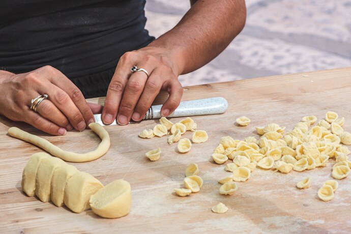 Handmade orecchiette pasta