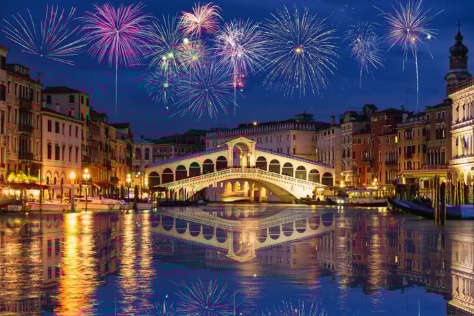 Italy Red-colored underwear and Fireworks
