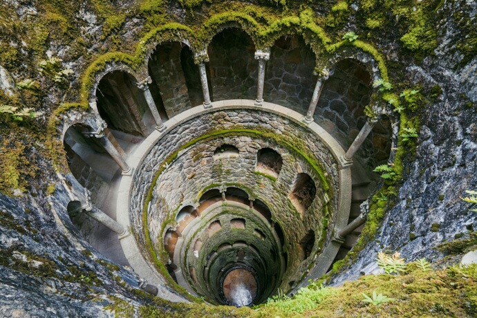 Initiation Well at Quinta da Regaleira in Sintra, Portugal.