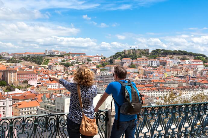 View over Lisbon from a scenic viewpoint, Portugal.