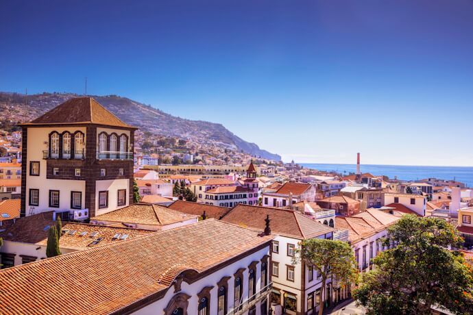 View of the enchanting town of Funchal in the Portuguese Island, Madeira