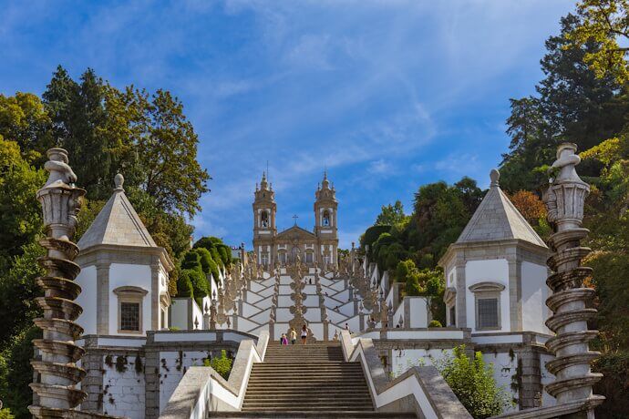 Grand staircase leading to the Bom Jesus in Braga, Portugal
