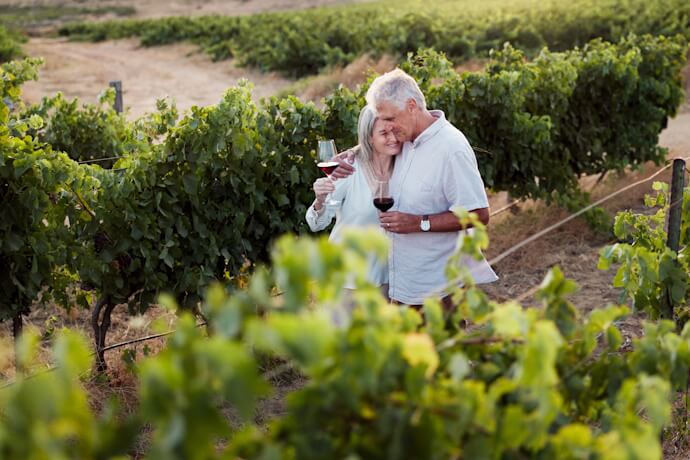 Wine tasting among vineyards in Portugal’s Alentejo region.