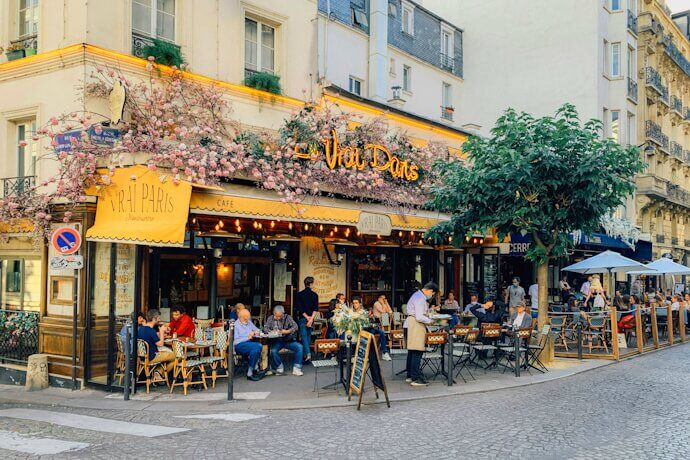People in a typical Parisian café