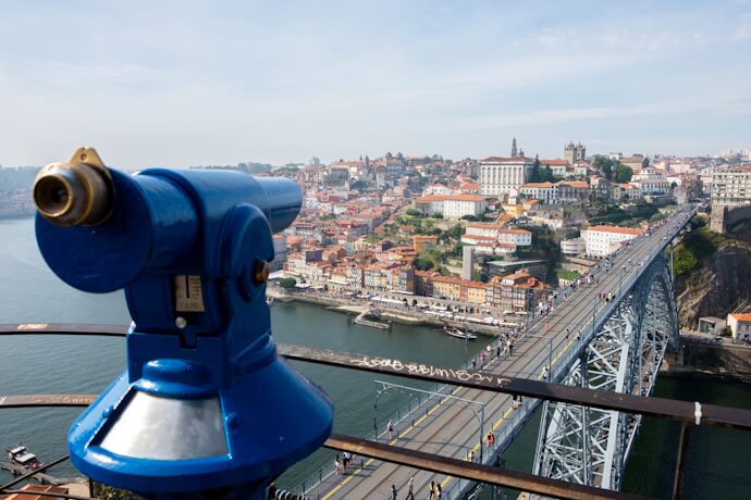 Sweeping views of Porto and the iconic Dom Luís I Bridge spanning the Douro River.