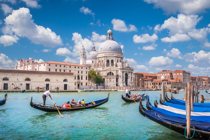 Venice gondolas near Santa Maria della Salute