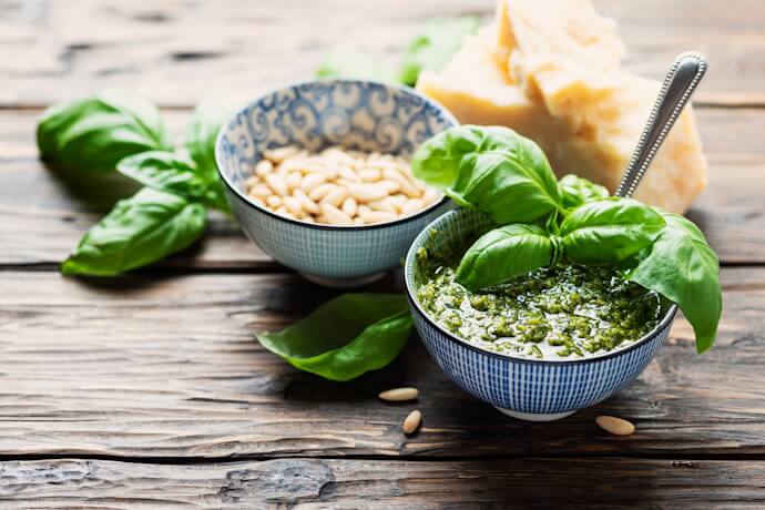 Pesto Genovese with basil, pine nuts, and cheese