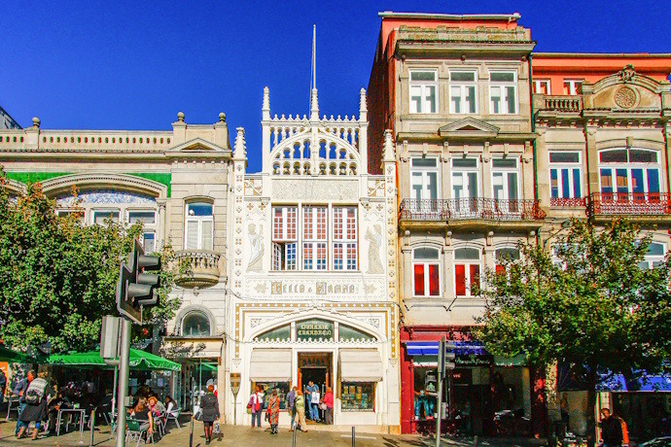 Lello Bookshop façade, Porto, Portugal