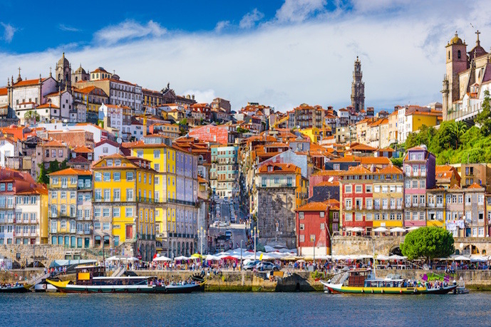 Ribeira district in Porto, Portugal