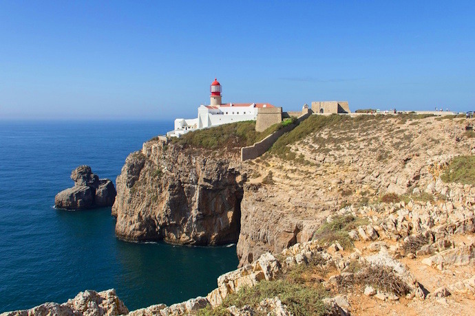 Sagres lighthouse, in Algarve, Portugal