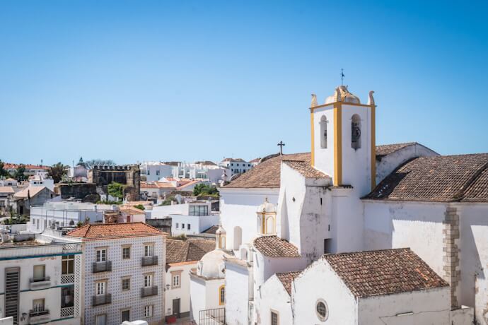 Bell tower of the church and architecture of the city of Tavira