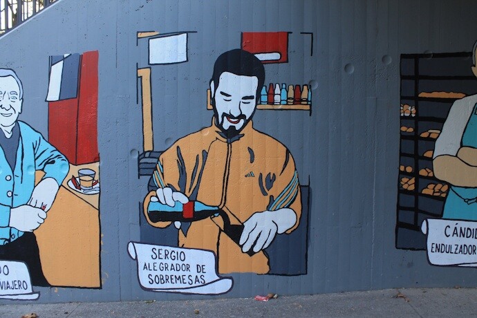 Street art on a wall in Zaragoza, Spain