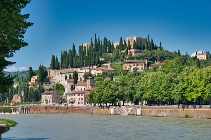 Castel San Pietro at sunset