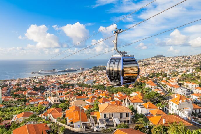 View of Cable Car in Madeira Island Funchal