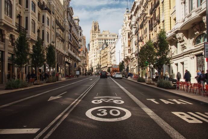 Gran Via street in Madrid